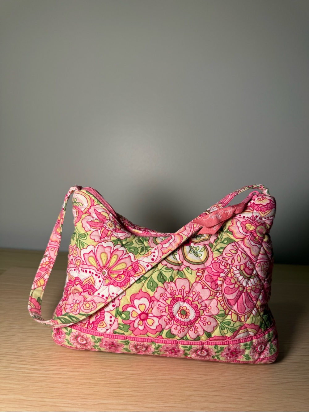 Vera Bradley Pink Floral Quilted Shoulder Bag